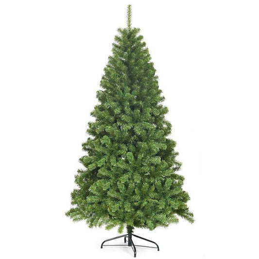 6Ft Artificial Christmas Tree for Indoor, SESSLIFE PVC Hinged Christams Tree with 650 Tips & Stand, Full Xmas Tree for Christams Decoration Holiday Decoration, Green, X1606