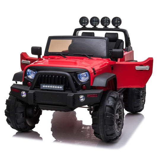 Kids Sporty SUV Truck, SESSLIFE 12V Ride on Toy with Remote Control for Boys 3-5 Years Old Christmas Gift, Electric Car with MP3 Player, Lights, Safety Belt, Storage Box, Spring Suspension, Red, X1498