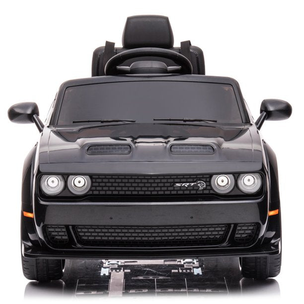 Dodge Licensed 12V Kids Ride on Car with Parent Remote Control, LED Lights, MP3 Player, Spring Suspension, Battery Powered Sports Ride on Toys for 2-4 Years Old Boy and Girl, Black