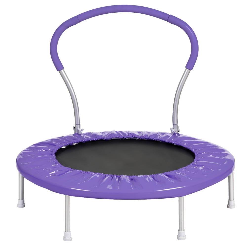 SESSLIFE Upgraded Mini Trampoline for Kids, Toddler Trampoline for Play & Exercise Indoorn Outdoor, 36" Trampoline with Handle & Safty Padded Cover, Trampoline for Jump Sports, Purple, X1204