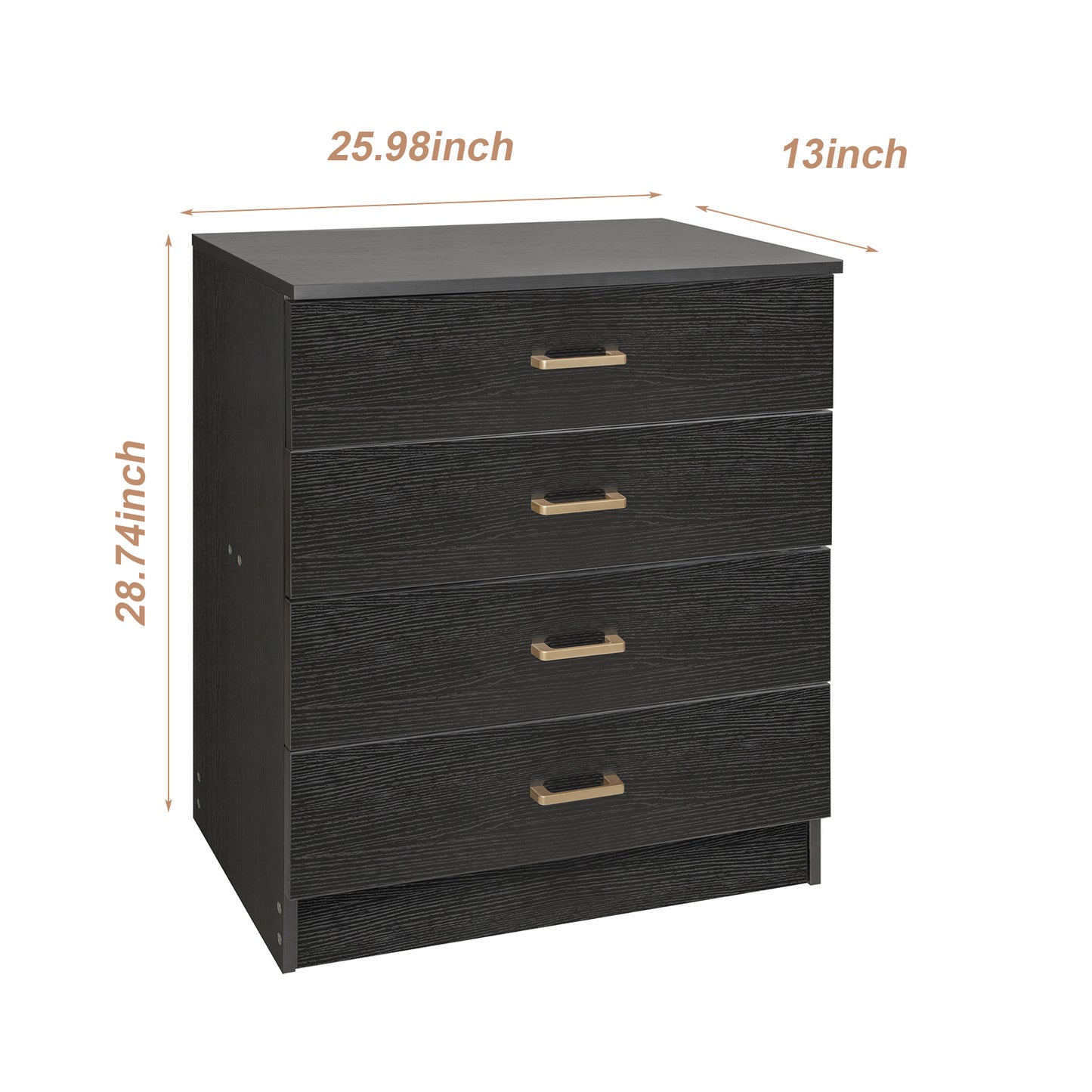 SESSLIFE 4 Drawer Chest, Wood Storage Dresser Cabinet, Craft Storage Organization, Makeup Drawer Unit for Closet, Bedroom, Office, White