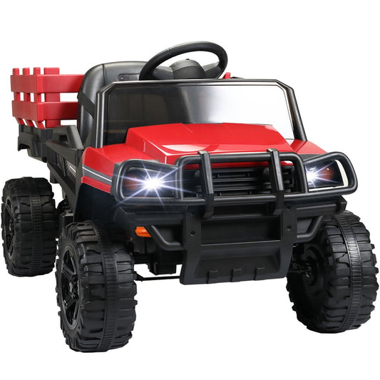 Sesslife Ride on Toys for Girls 3-5 Yrs Old, Remote Control Ride on Car Truck with LED Lights, Horn, Safety Belt, Spring Suspension, 12V Battery Powered Electric Car, Red