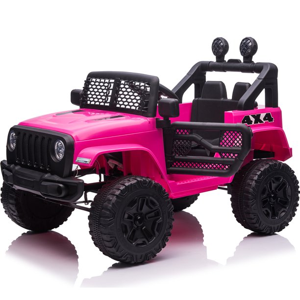 12V Powered Ride on Car for Kids, Sesslife Electric Ride on Toys with Remote Control, 3 Speeds, Horn, LED Lights, Kids Ride on Truck for Girl 2-4 Years Old Birthday Gift