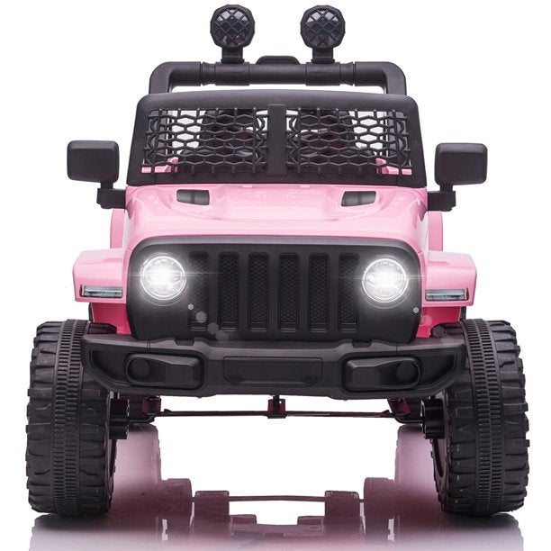 12V Powered Ride on Car for Kids, Sesslife Electric Ride on Toys with Remote Control, 3 Speeds, Horn, LED Lights, Kids Ride on Truck for Girl 2-4 Years Old Birthday Gift