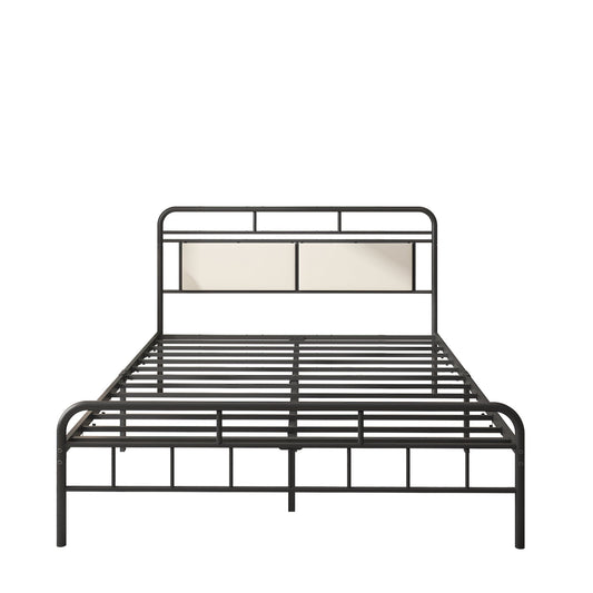 Full Size Bed Frames, SESSLIFE Metal Platform Bed Frame with Headboard and Footboard, Modern Bed Frame with Slats Support, Black Bed Frame for Bedroom