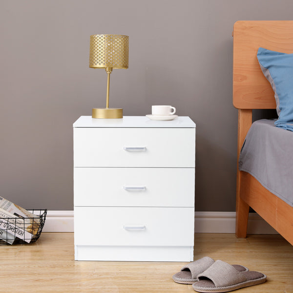 Sesslife New Upgrade Nightstand, Modern White Nightstand with 4 Drawers, Wood Bedside Table Night Stand for Bedroom