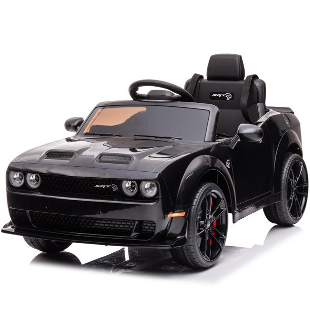 Dodge Licensed 12V Kids Ride on Car with Parent Remote Control, LED Lights, MP3 Player, Spring Suspension, Battery Powered Sports Ride on Toys for 2-4 Years Old Boy and Girl, Black