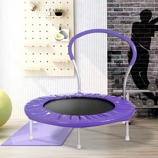 Kids Trampoline with Handlebar, SESSLIFE Trampoline for Kids Toddler, 36" Mini Trampoline with Safety Padded Cover, Metal Frame, Toddler Trampoline for Home Indoor, 220 LBS Capacity, Purple, X1220