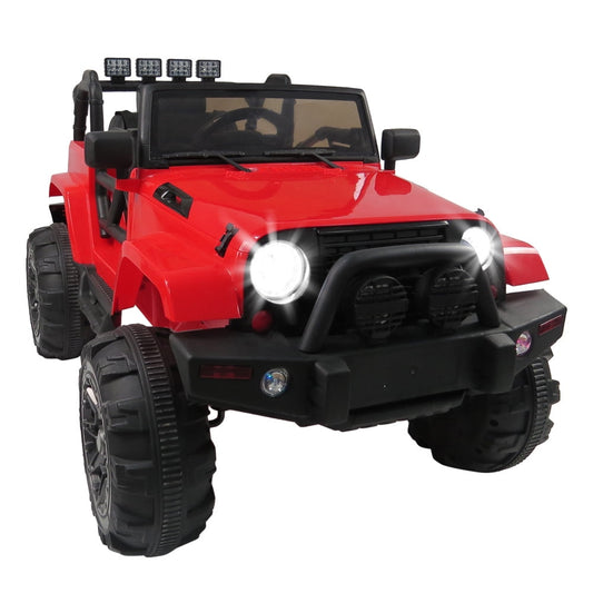 Kids Sporty SUV Truck, SESSLIFE 12V Ride on Toy with Remote Control for Boys Girls 3-5 Years Old Christmas Gift, Electric Car w/MP3 Functions, Lights, Horn, Safety Belt, Spring Suspension, Red, X1494