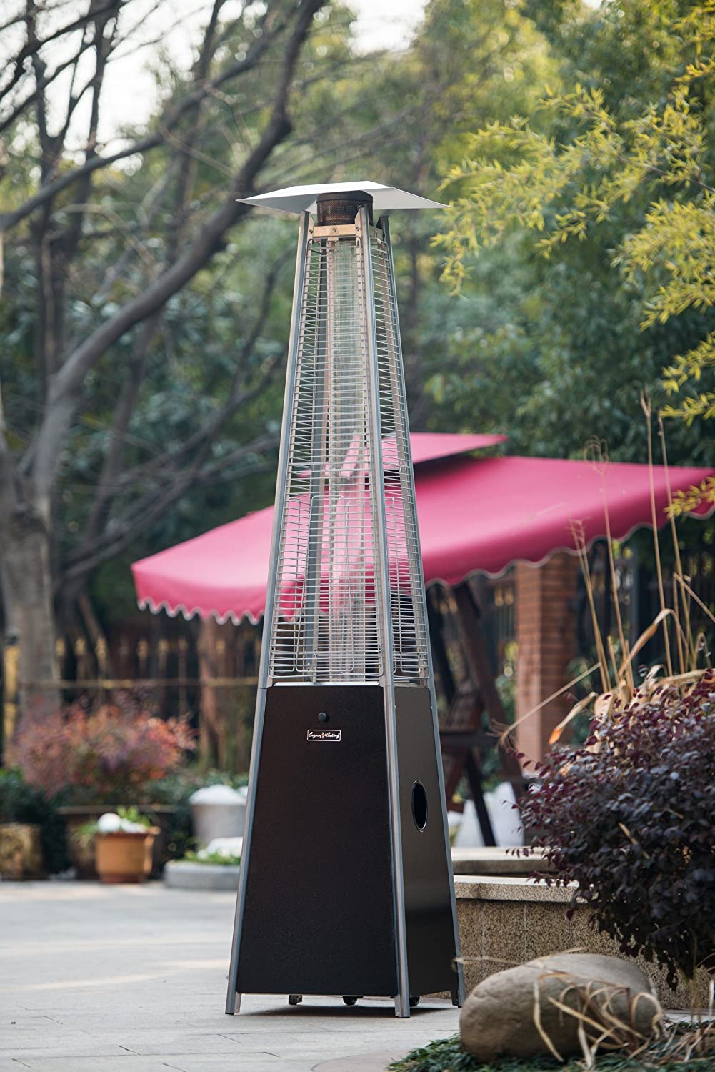 88" High Outdoor Heaters for Patios, 47000 BTU Propane Heater, Brown, DT23