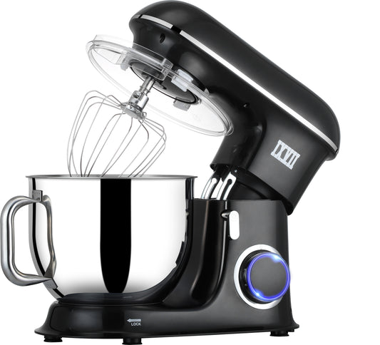 New Upgrade Food Mixer, 7.4 QT Electric Kitchen Mixer, 660W 6-Speed Mixers Kitchen Electric Stand Mixer with Dishwasher-Safe Stainless Steel Bowl, Blender Dough Hook, Whisk for Daily Use
