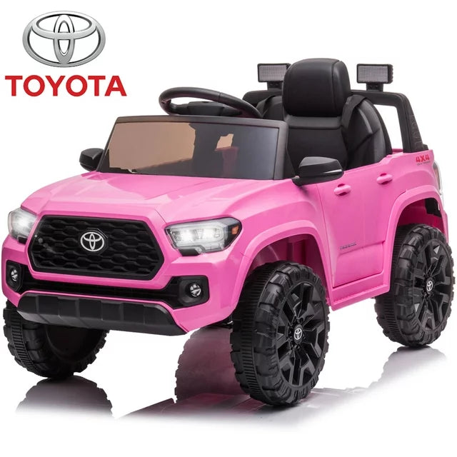 Official Licensed Toyota Tacoma Kids 12V Ride on Toys, Ride on Car with Remote Control, MP3 Player, Radio, Lights, Battery Powered Electric Ride on Vehicle for 2 to 4 Years Birthday Gift, White