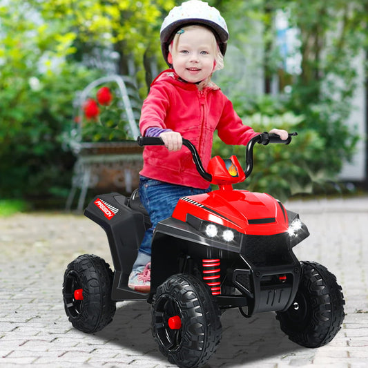 Kids ATV, Sesslife 6V Battery Powered Electric Ride on Toy w/ LED Lights, MP3 Player, Ride on Car for Boys and Girls Gift, Ride on ATV with Soft Start, 66 LBS Capacity, Red