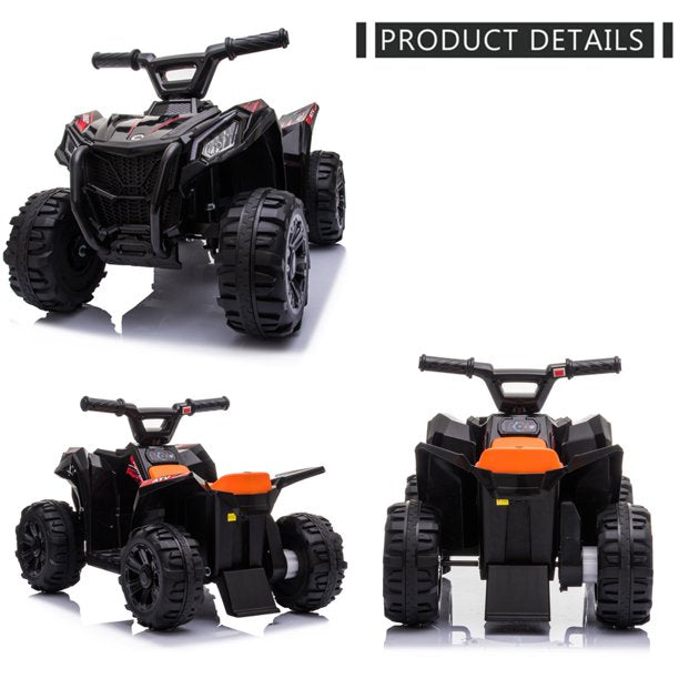 6V Ride on Car for Kids, SESSLIFE Battery Powered ATV Ride on Toys w/One-button Start, One Speed Forward, Kids' Electric Vehicles for Boy Girl 18-30 Months, 1-2 Hours Ride Time, Black