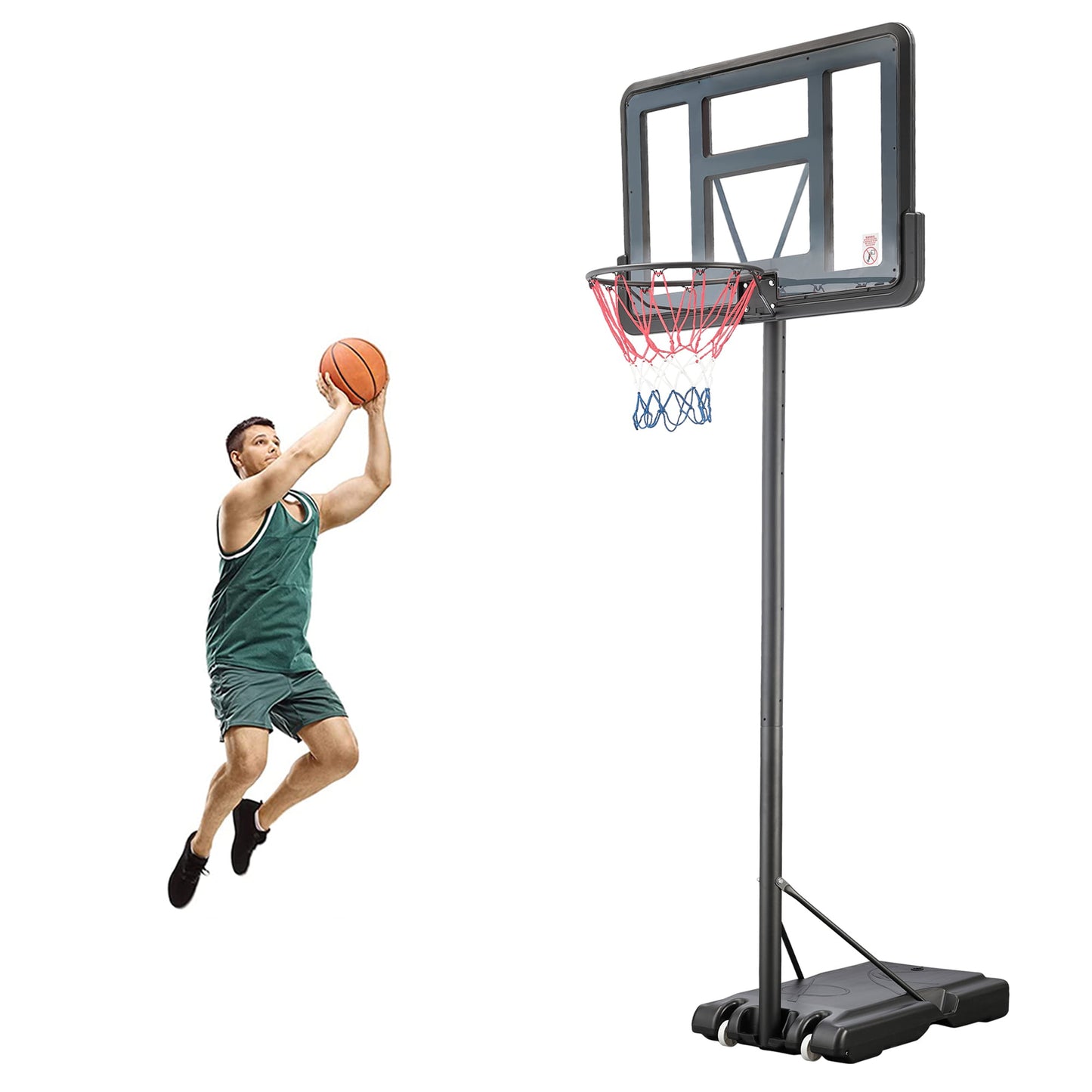 Outdoor Basketball Hoop, Portable Basketball Court for Adults Teenagers, 4.75ft -10ft Height Adjustable Basketball Goal, DT65