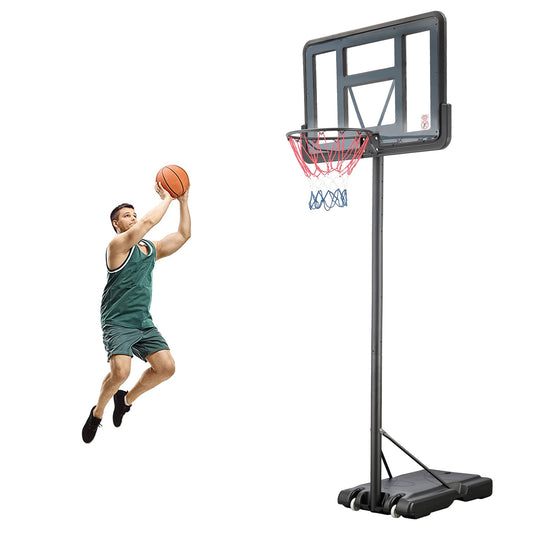 Outdoor Basketball Hoop, Portable Basketball Court for Adults Teenagers, 4.75ft -10ft Height Adjustable Basketball Goal, DT65