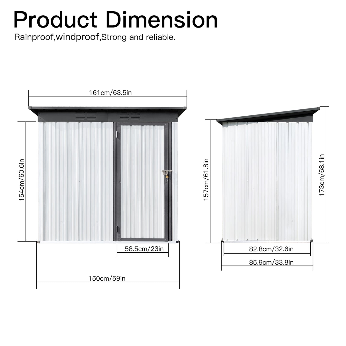 5ft x 3ft Sheds and Outdoor Storage, Metal Storage Shed with Single Lockable Door for Lawnmower, Garden Tools, Bike and Garbage Can, DT44