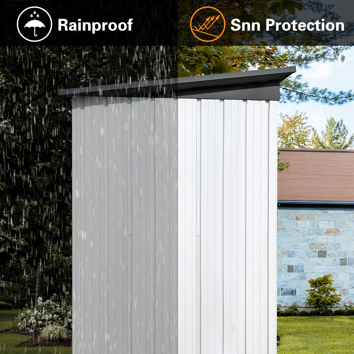 5ft x 3ft Sheds and Outdoor Storage, Metal Storage Shed with Single Lockable Door for Lawnmower, Garden Tools, Bike and Garbage Can, DT44