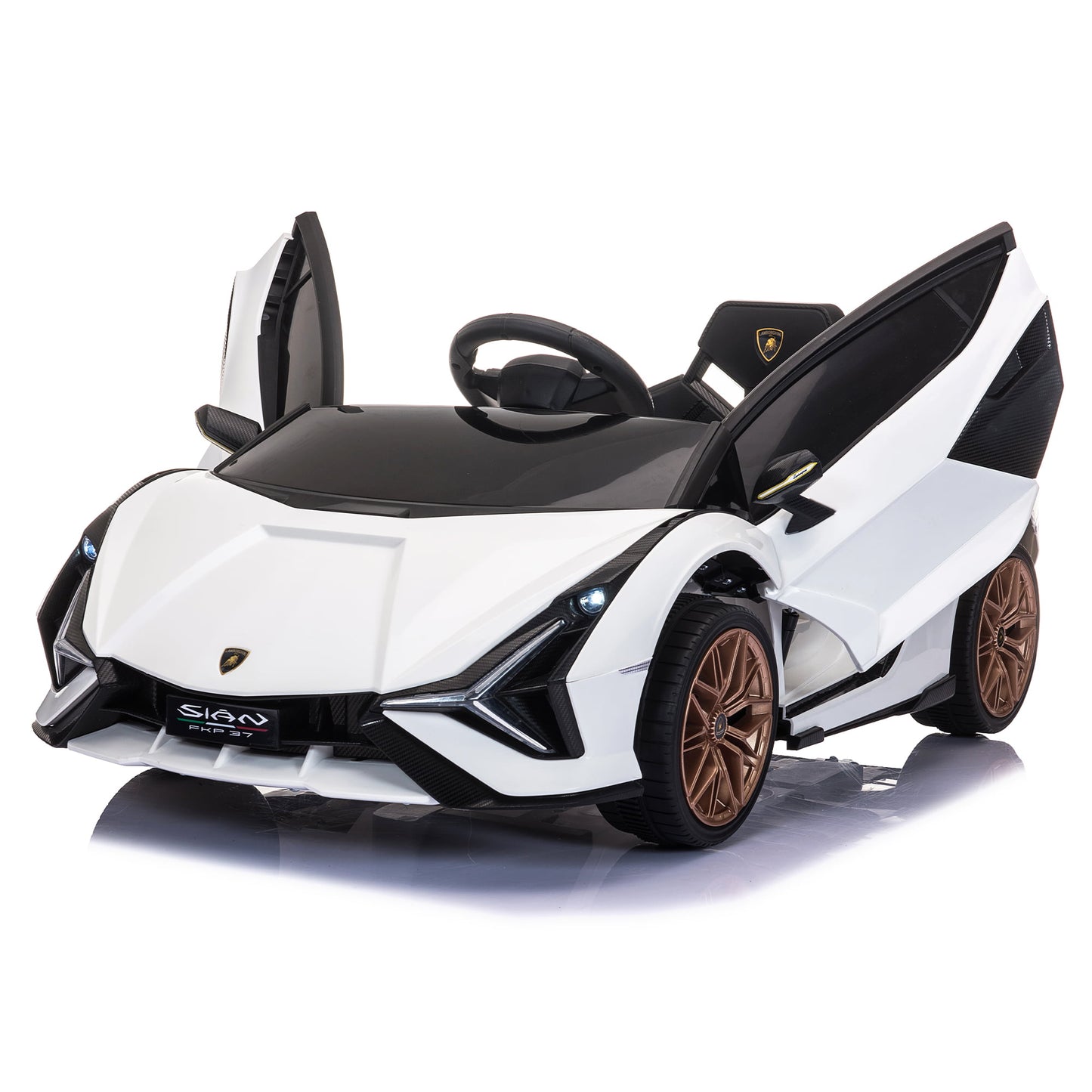 Lamborghini Ride On Car for Kids 3-5 Years, 12v Remote Control Electric Vehicle with Wheels Suspension, Led Lights, 3-point Seat Belt, Boys Girls Gift Pink Electric Car Toys