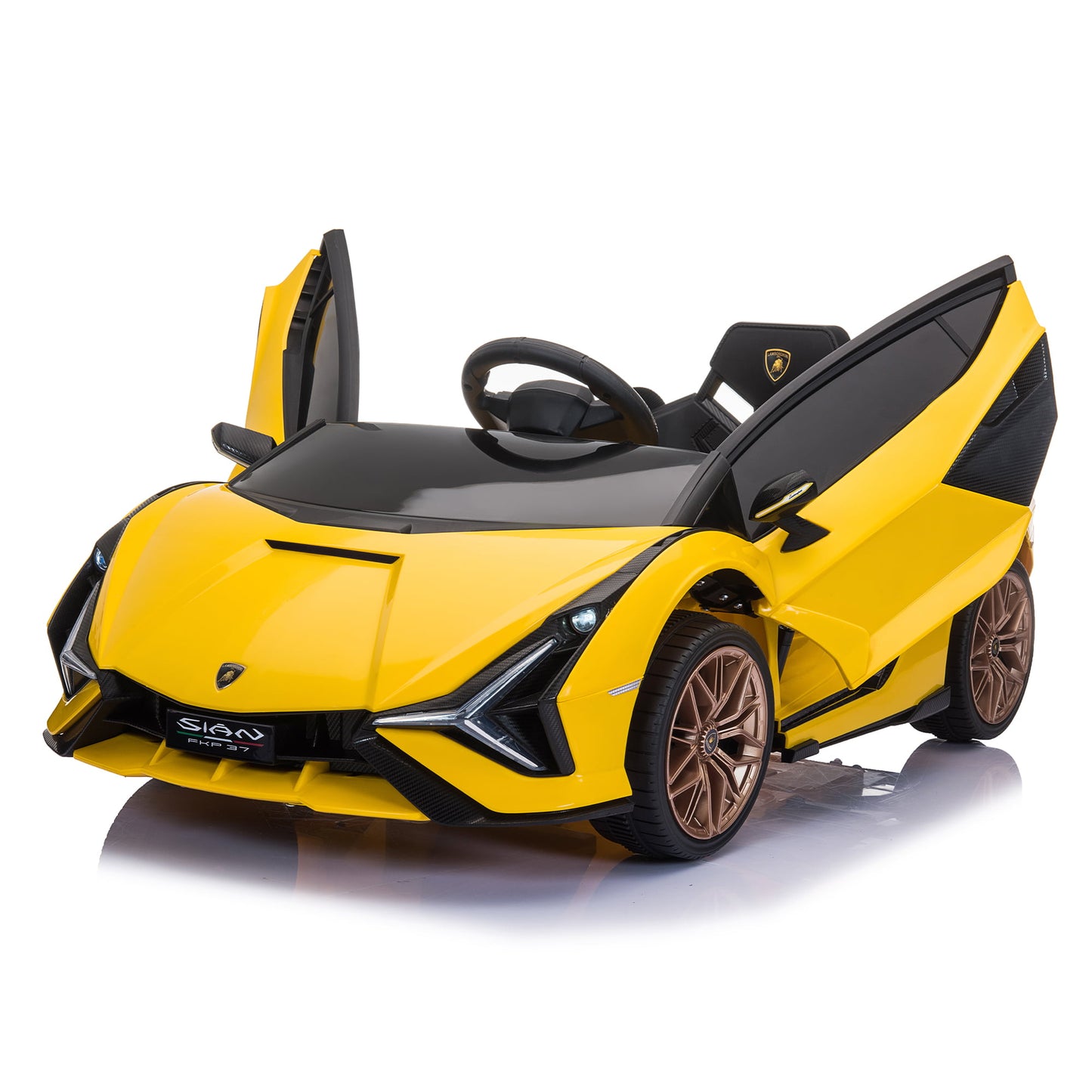 Lamborghini Ride On Car for Kids 3-5 Years, 12v Remote Control Electric Vehicle with Wheels Suspension, Led Lights, 3-point Seat Belt, Boys Girls Gift Pink Electric Car Toys