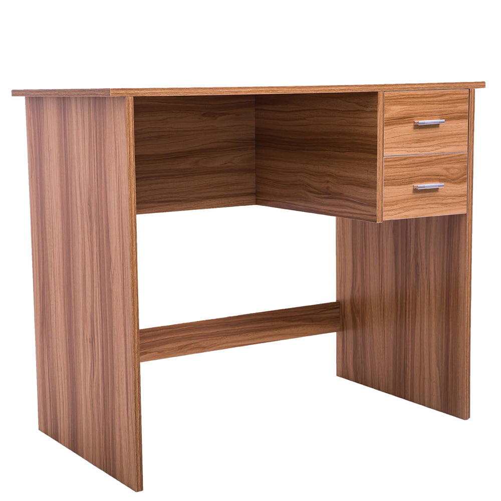 Wood Computer Desk, Sesslife Oak Desk with 2 Storage Drawers, Home Office Desk with Smooth Surface and Wooden Frame, Writing Desk for Kids Teens Adults, 35.43" L x 19" W x 29.5" H