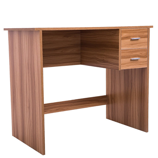 Wood Computer Desk, Sesslife Oak Desk with 2 Storage Drawers, Home Office Desk with Smooth Surface and Wooden Frame, Writing Desk for Kids Teens Adults, 35.43" L x 19" W x 29.5" H