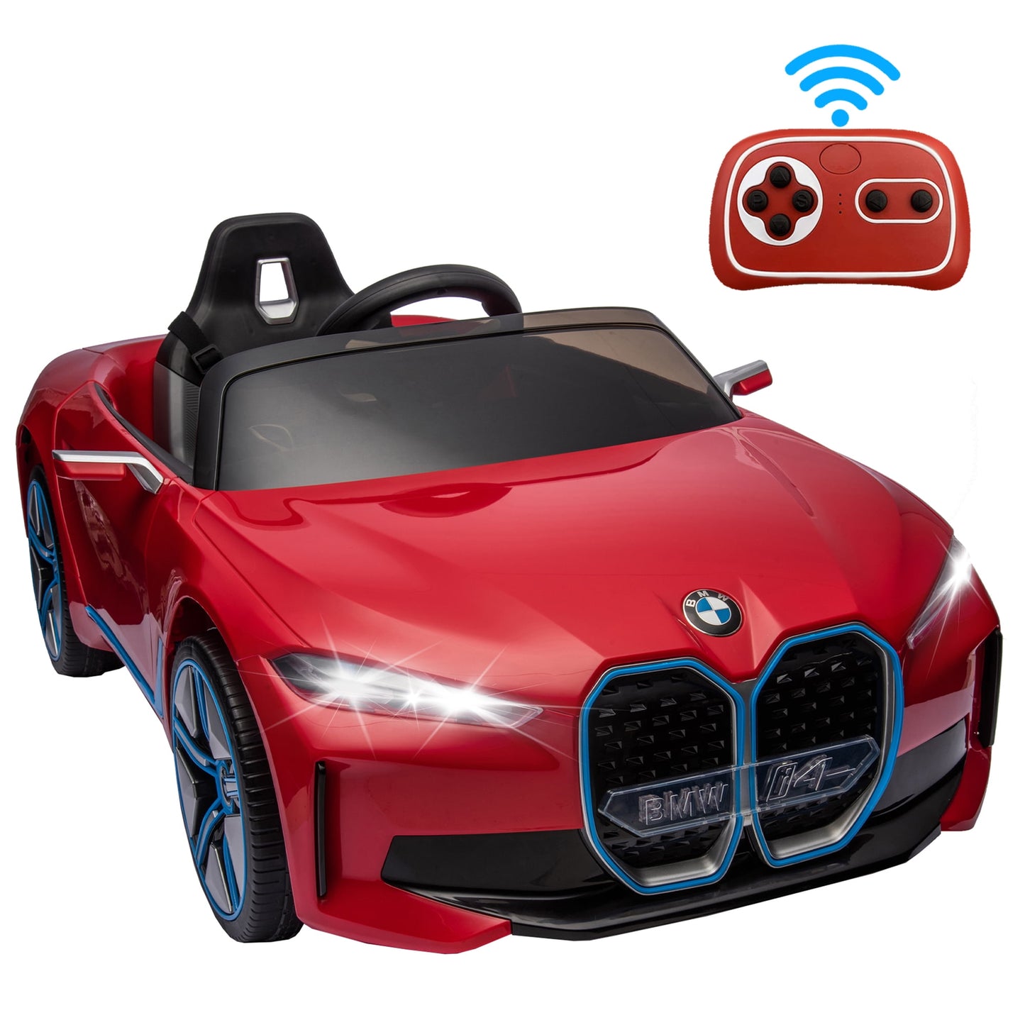 Electric Car for Kids, SESSLIFE BMW 12 Volt Battery Powered for Ride on Toys, Ride on Car with Remote Control, Horn, Music, Safety Belt, Car for Boys Girls, X1174