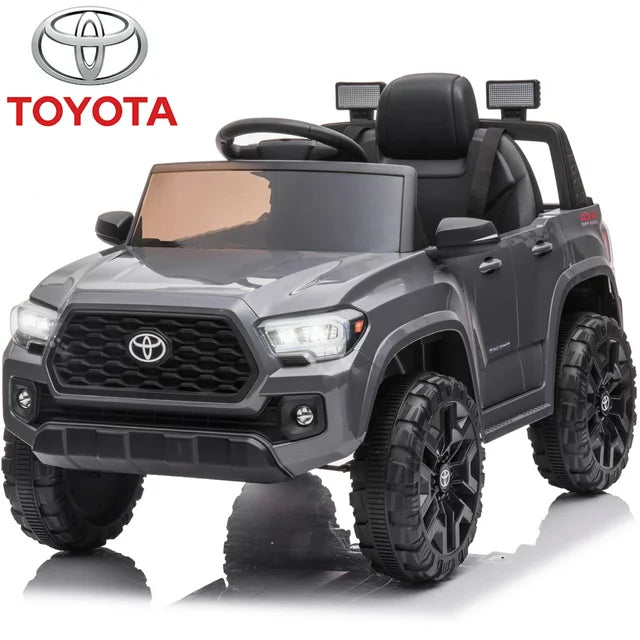 Official Licensed Toyota Tacoma Kids 12V Ride on Toys, Ride on Car with Remote Control, MP3 Player, Radio, Lights, Battery Powered Electric Ride on Vehicle for 2 to 4 Years Birthday Gift, White