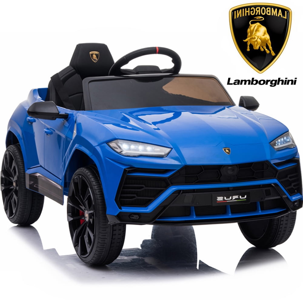 Blue 12V Lamborghini Powered Ride On with Remote Control, Sesslife Kids Cars to Ride in for 2-4 Years Old, Electric Ride on Toy Vehicle with Music Player, LED Lights, 3 Speeds