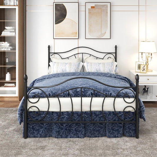 Queen Size Bed Frames Metal Bed Frame with Headboard, X1856