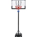 44 inch Outdoor Basketball Hoop Stand for Adults, Sesslife 4.9FT-10FT Height Adjustable Portable Basketball Hoop w/Wheels & Shatterproof Backboard for Outside, Court Backyard, Black