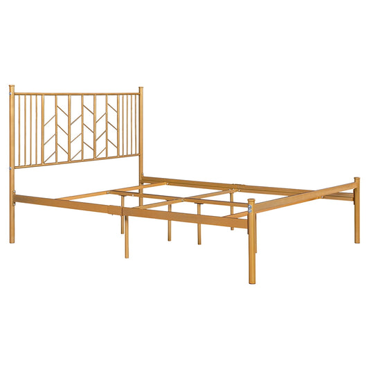 Gold Metal Bed Frame, Sesslife Full Size Bed Frame with Headboard, Platform Bed with Mattress Foundation & No Box Spring Needed, Full Bed Frame for Kids Adults Bedroom Guest Room, X3087