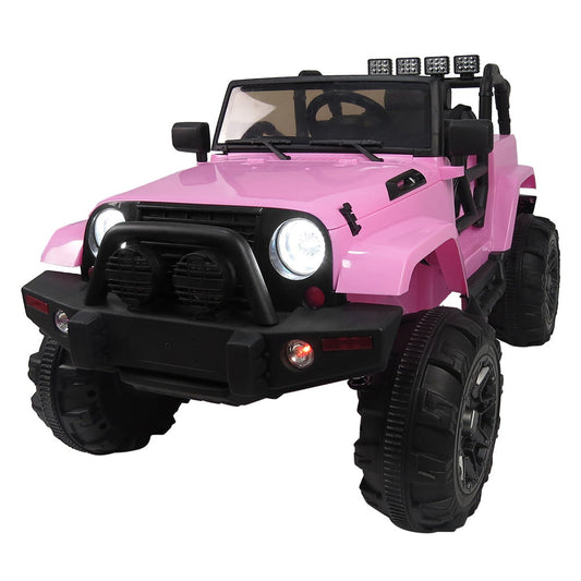 12V Kids Ride on Car, SESSLIFE SUV Ride on Truck with Remote Control, MP3 Functions, LED Lights, Horn, Safety Belt, Spring Suspension, Pink Electric Car for Girls 3-5 Yrs Gift, X1511