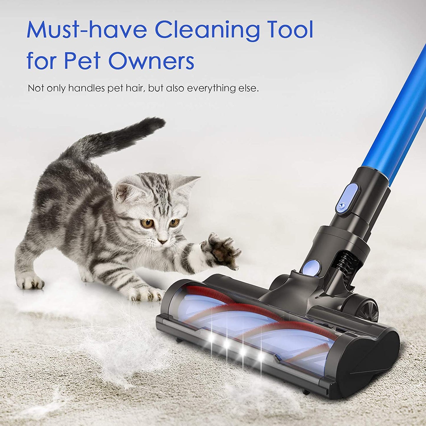 Vacuum for Pet Hair Removal, Upgraded Cordless Vacuum Cleaner with 2200mah Rechargeable Battery, DT14