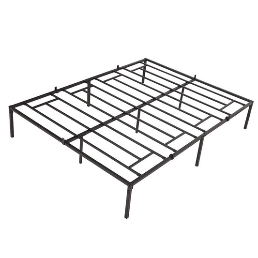 Heavy Duty Metal Platform Bed Frames, Sesslife Queen Size Bed with Mattress Foundation & Iron Slat Support, Queen Bed Frame No Box Spring Needed, Quick Install, Black, X3099