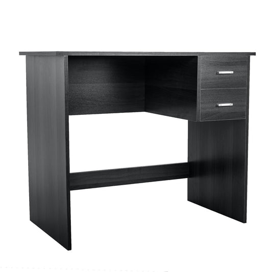 Wood Computer Desk, Sesslife Black Desk with 2 Storage Drawers, Home Office Desk with Smooth Surface and Wooden Frame, Writing Desk for Kids Teens Adults, 35.43" L x 19" W x 29.5" H