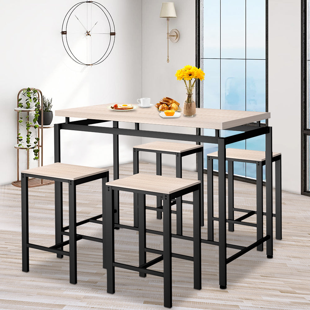 Dining Room Sets for 4, Modern Counter Height Dining Set with 4 Stools, Space Saving Pub Dining Table, DT20