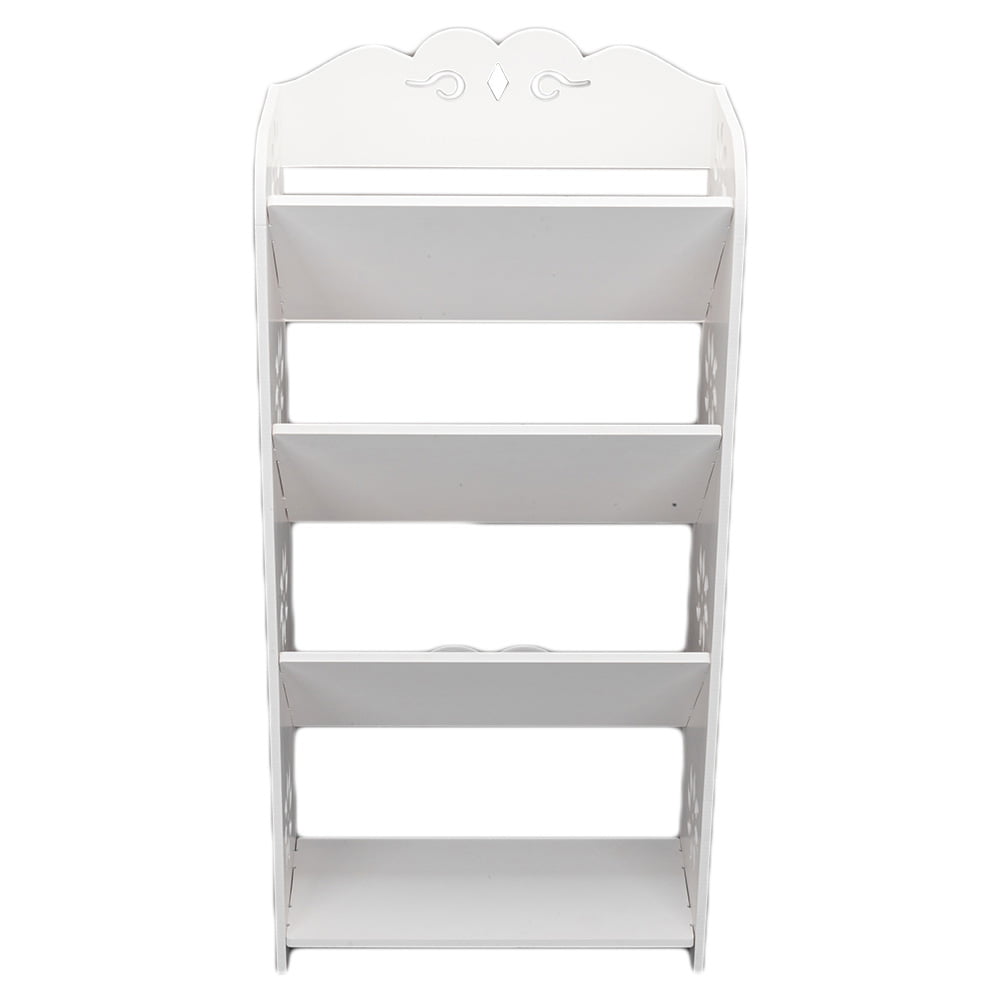 Shoes Rack Organizer, Sesslife 4 Tiers Free Standing Shoe Rack, Modern White Wood-Plastic Board Shoe Storage Shelf for Living Room Hallway Office, Entryway Furniture Narrow Shoe Rack, X3133