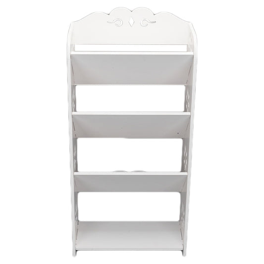 4 Tiers Shoe Rack, Sesslife White Shoes Organizer for Entryway Hallway Living Room, Wood-plastic Board Free Standing Shoe Racks with Storage, Narrow Shoe Shelf / Shoe Display, X3131