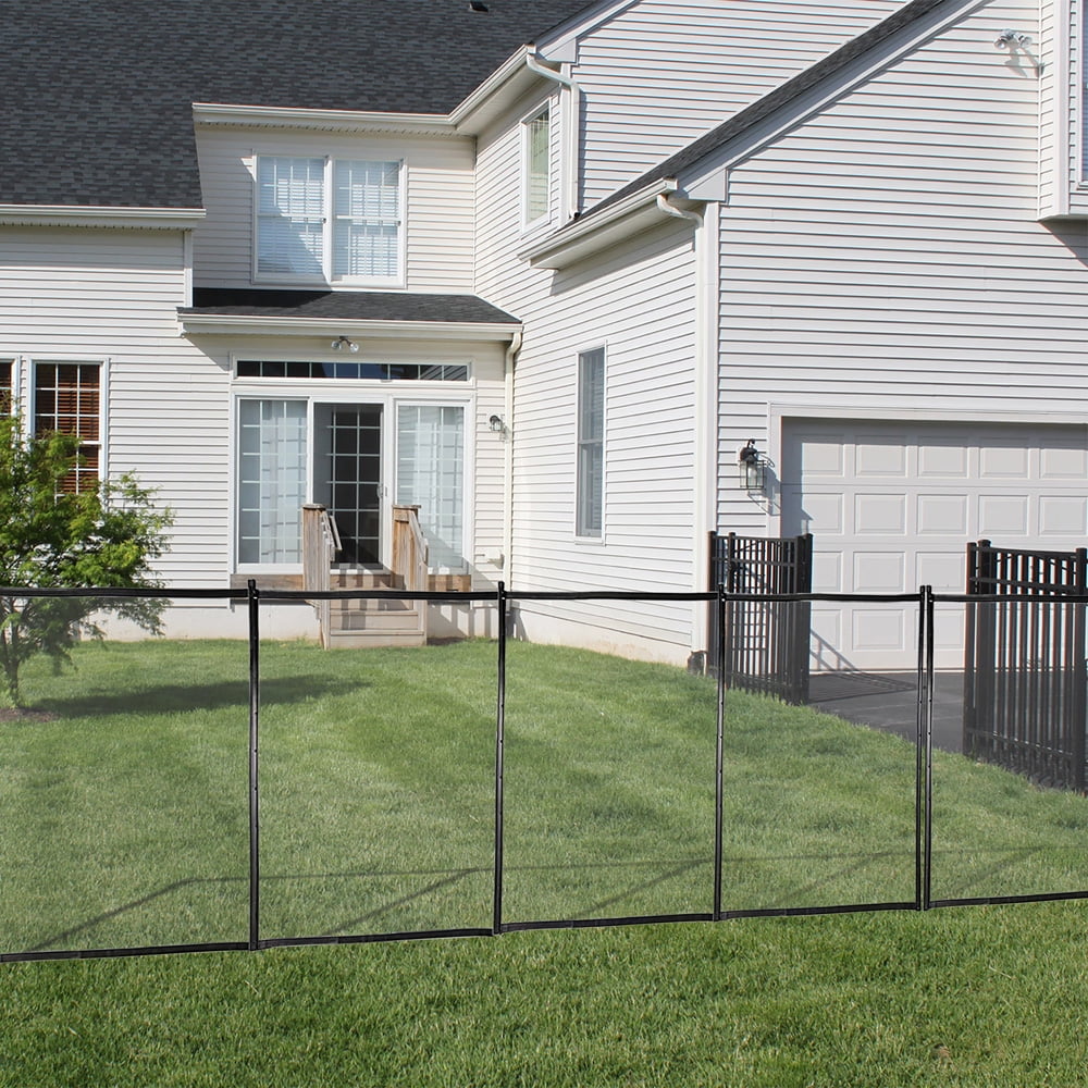 Sesslife Inground Pool Fence, DIY Fence for Swimming Pool, Garden Fence with Section Kit, Child Barrier Safety 48 x 4-Feet, Black