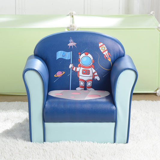 Toddler Couch for Boys 1-4 Years Old, SESSLIFE Kids Sofa Chair with Arm & Wood Frame, Kids Furniture for Bedroom Nursery Living Room, High Rebound Sponge Kids Single Sofa with Astronaut Pattern, X2257