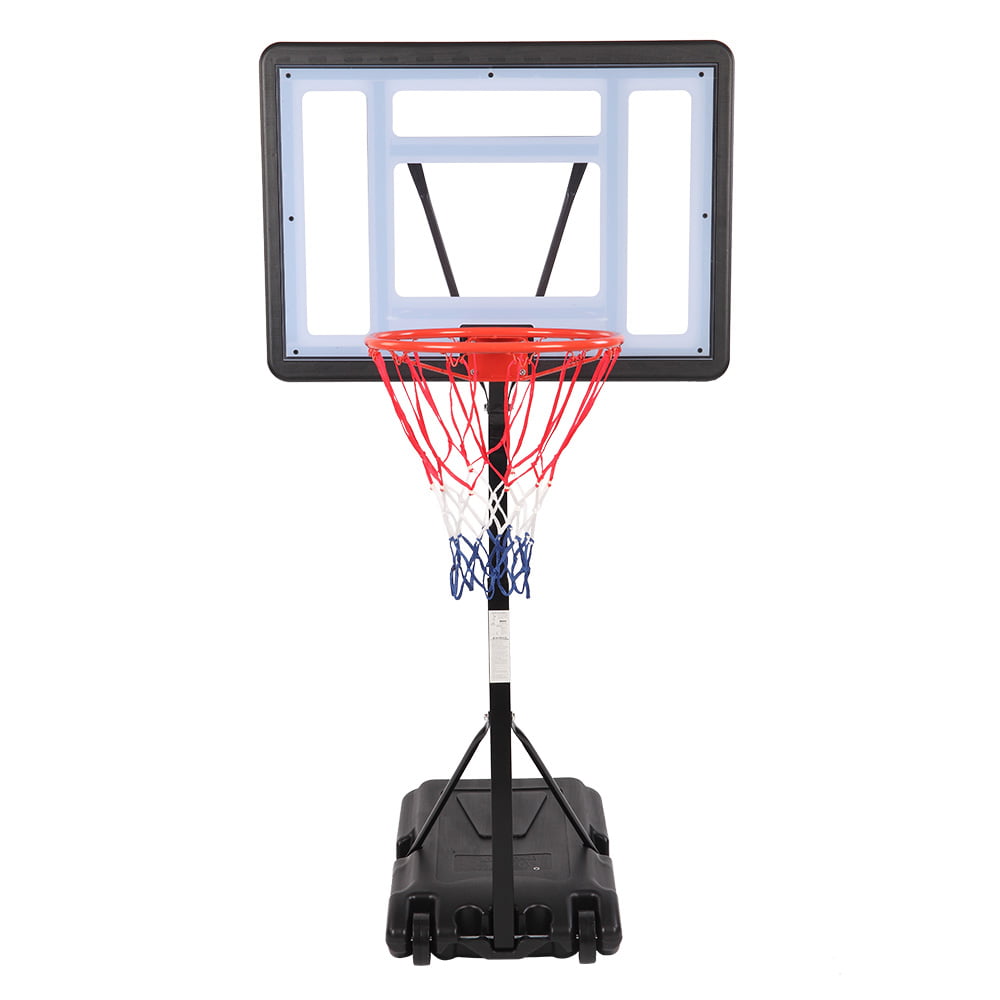 Height Adjustable Basketball System, SESSLIFE Swimming Pool Basketball Hoop with PVC Transparent Board, Nylon Net, Wheels, Portable Basketball Goal Water Basketball Game, Black