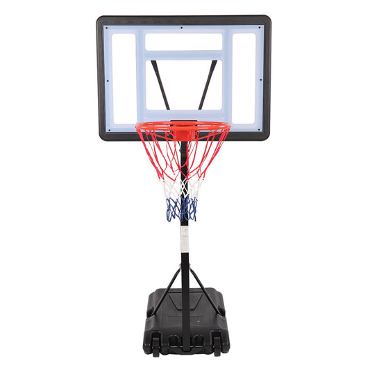 Pool Basketball Hoop for Kids/Adults, SESSLIFE 3.77-4.42ft Height Adjustable Basketball Goal with PVC Transparent Backboard & All-weather Nylon Net, Portable Basketball System with Wheels, Black