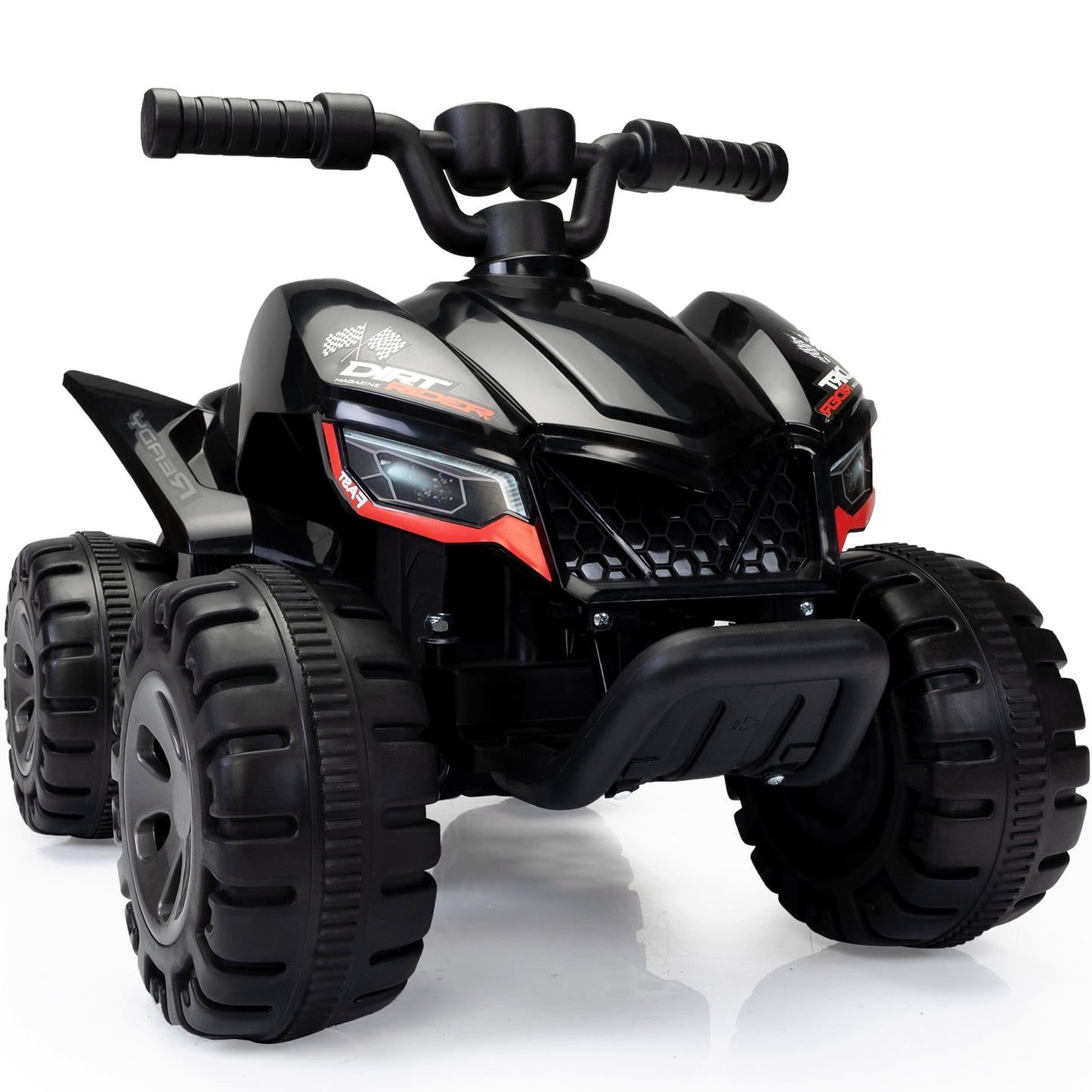 6V ATV Ride on Cars, Sesslife Electric Kids Ride on Vehicle with Spray Device, MP3 Player, LED Lights, Battery Powered Cars for Indoor Outdoor, 2-4 Years Old Ride on Toys for Boys Girls, Black