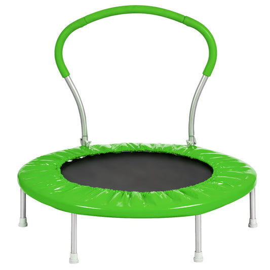 SESSLIFE Upgraded Mini Trampoline for Kids, Toddler Trampoline for Play & Exercise IndoornnOutdoor, 36" Trampoline with Handle & Safty Padded Cover, Trampoline for Jump Sports, Green, X1205