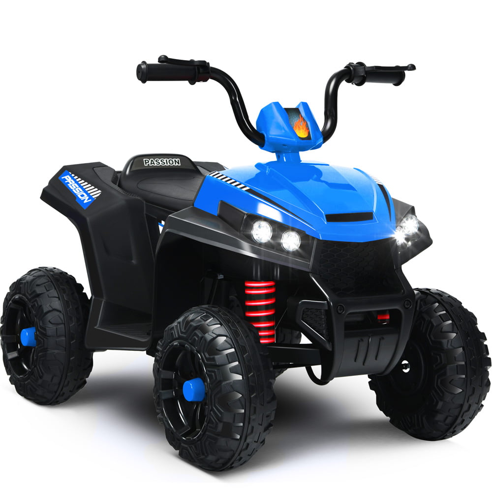 Sesslife Ride on Cars for Kids 3-5, 6V Ride on Toy ATV with MP3 Player, Engine Sounds, LED Lights, Soft Start, Seat Back, 4 Wheeler Electric Car for Boys Girls Birthday Gift, Blue