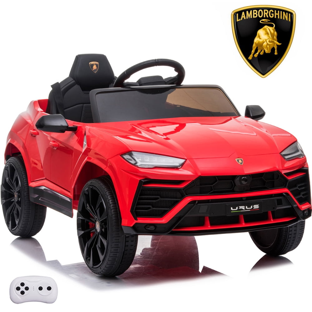 Sesslife Ride on Toys for Kids, Lamborghini 12V Electric Ride on Car with LED Headlights, Horn, MP3 Player, Kids Car for 3-4, Rechargeable Battery-Powered Vehicle for Girl Birthday Gift, Red