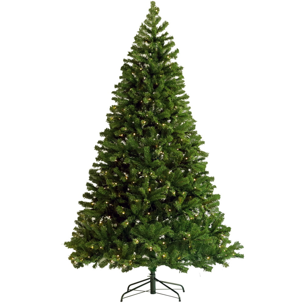 SESSLIFE 7.5ft Pre-lit Christmas Tree for Home Office Party Holiday Decoration, Artificial Christmas Tree w/400 Led Lights, 1420 Tips, Foldable Metal Base, Green Hinged Xmas Tree Easy Assembly, X1344
