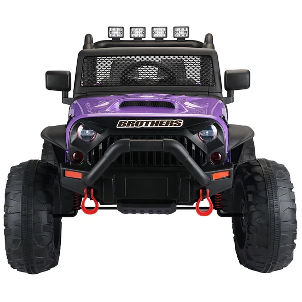 12V Kids Ride on Truck Car, Sesslife Remote Control Electric Vehicle with 3 Speeds, Spring Suspension, LED Lights, Horn, Ride on Toys Birthday Gift for 3-7 Years Old Boys Girls, Purple