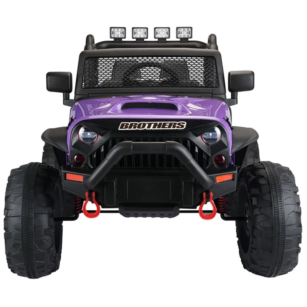 Four Wheels Kids Ride on Cars, Sesslife 12V Ride on Toy with Remote Control, Horn, LED Lights, Spring Suspension, Soft Start, Electric Car for 3-7 Yrs Old Boys Girls Birthday Gift, Purple